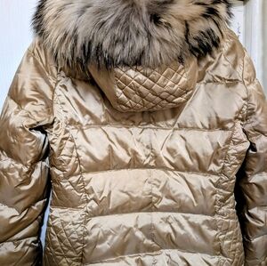 Women's Gold Jacket with Fur Collar.  Miller.